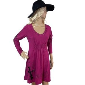 Ariat fuchsia cross decal dress